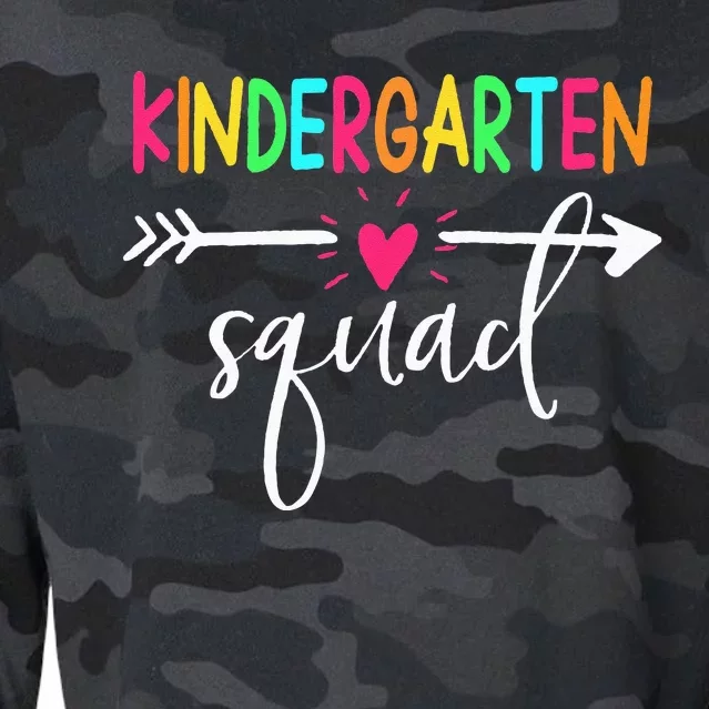 Kindergarten Squad Back To School Team Teacher Student Cropped Pullover Crew