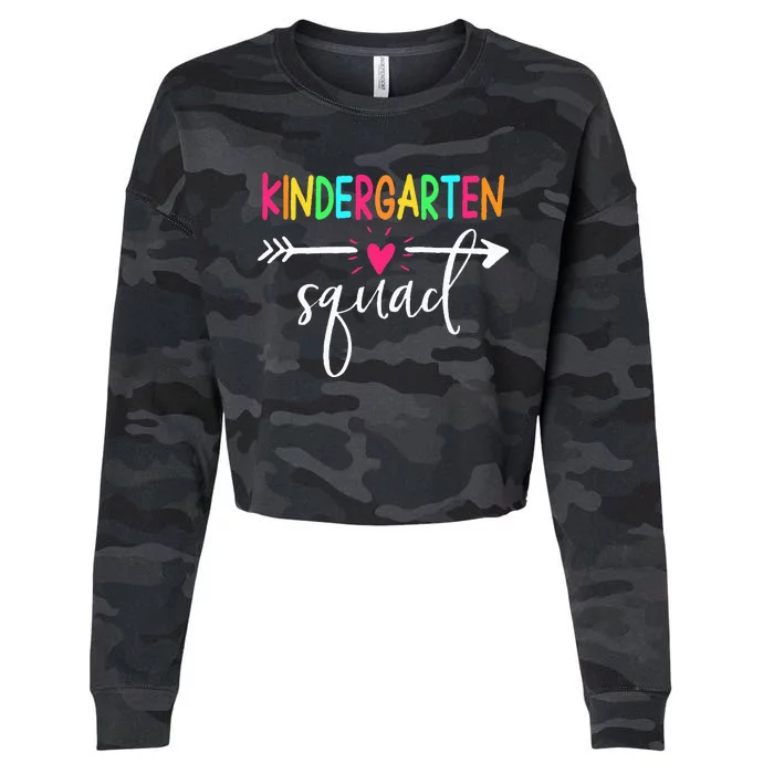 Kindergarten Squad Back To School Team Teacher Student Cropped Pullover Crew