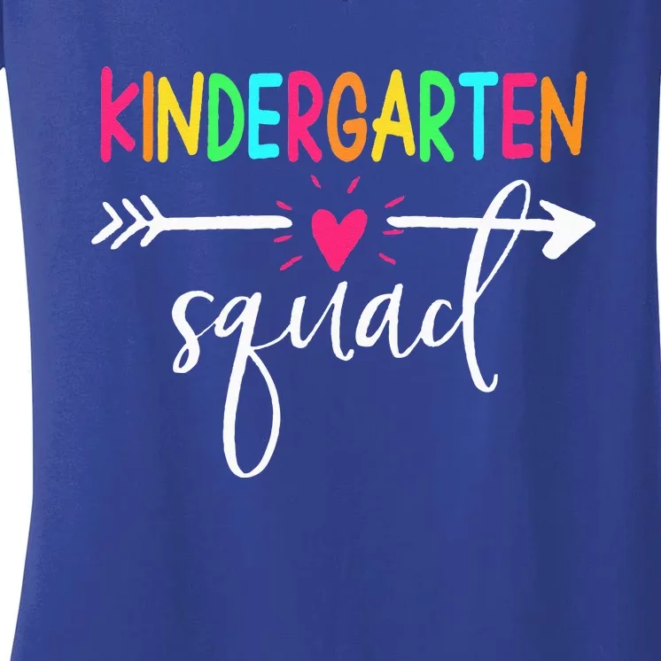 Kindergarten Squad Back To School Team Teacher Student Women's V-Neck T-Shirt