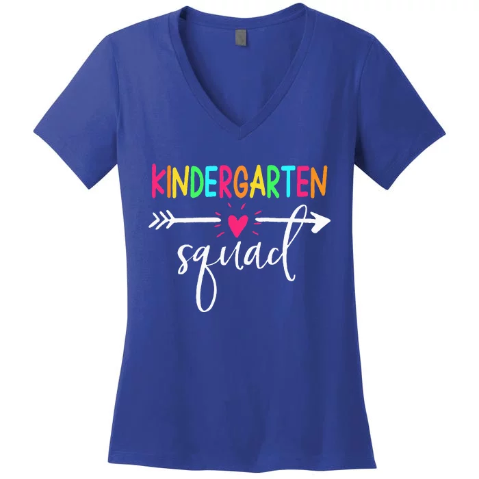 Kindergarten Squad Back To School Team Teacher Student Women's V-Neck T-Shirt