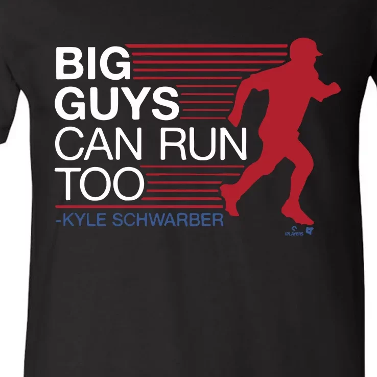 Kyle Schwarber Big Guys Can Run Too V-Neck T-Shirt