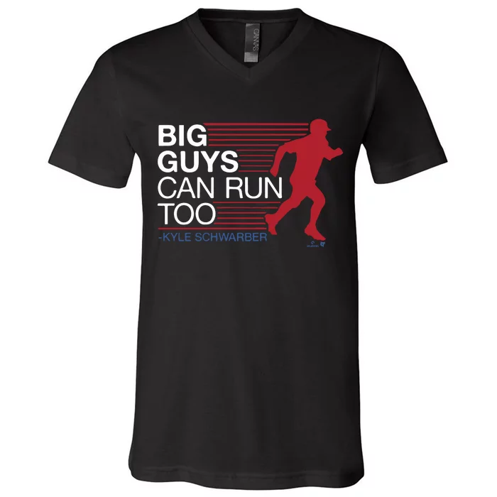 Kyle Schwarber Big Guys Can Run Too V-Neck T-Shirt