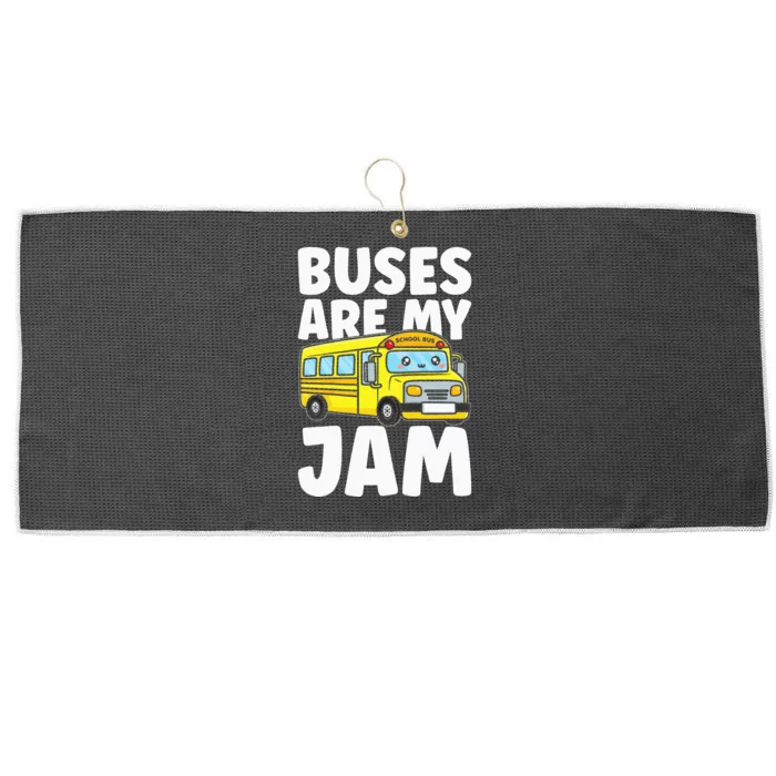 Kids School Bus Buses Are My Jam Large Microfiber Waffle Golf Towel