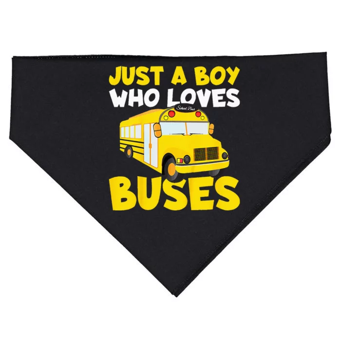 Kids School Bus Costume Just A Who Loves Buses USA-Made Doggie Bandana