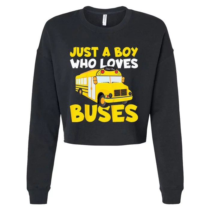 Kids School Bus Costume Just A Who Loves Buses Cropped Pullover Crew