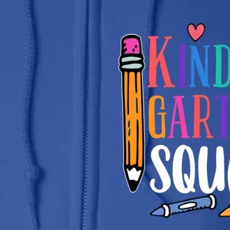 Kindergarten Squad Back To School Kindergarten Teacher Gift Full Zip Hoodie