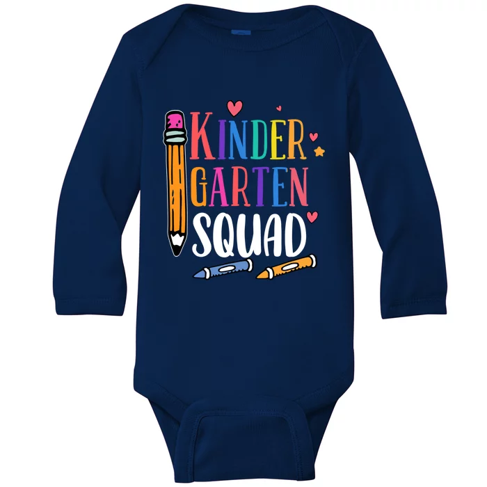 Kindergarten Squad Back To School Kindergarten Teacher Gift Baby Long Sleeve Bodysuit