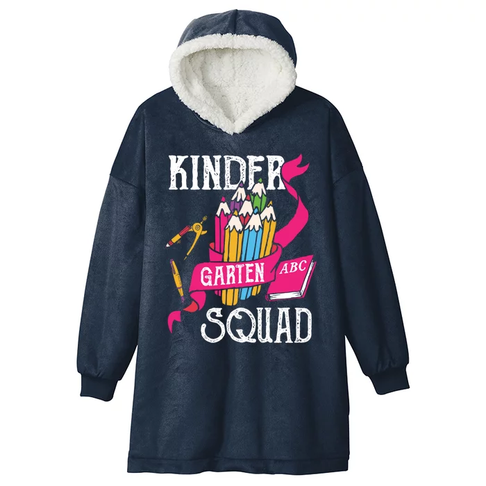 Kindergarten Squad Cute Kindergarten Funny Gift Hooded Wearable Blanket