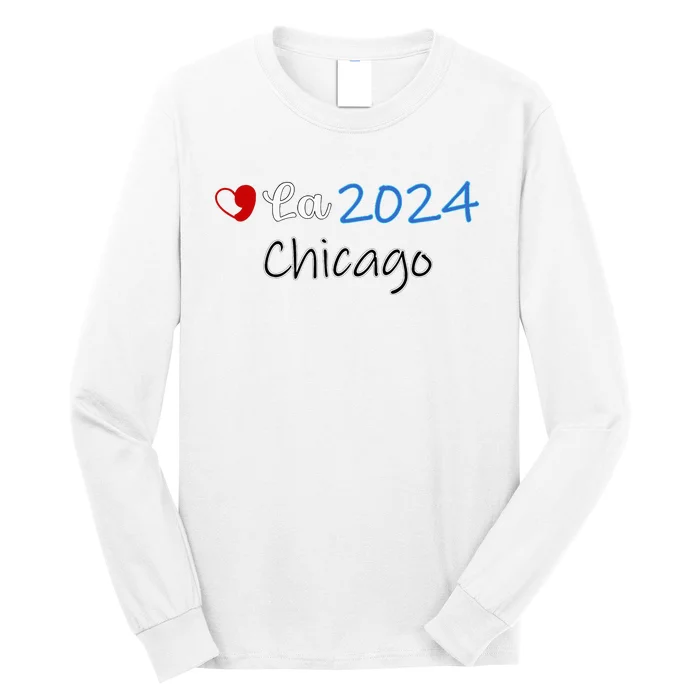 Kamala Supporter Chicago Dnc Comma La Heart Harris President Long Sleeve Shirt