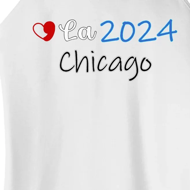 Kamala Supporter Chicago Dnc Comma La Heart Harris President Women’s Perfect Tri Rocker Tank