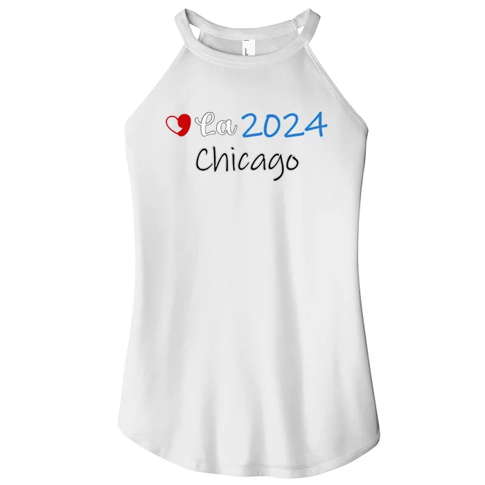 Kamala Supporter Chicago Dnc Comma La Heart Harris President Women’s Perfect Tri Rocker Tank