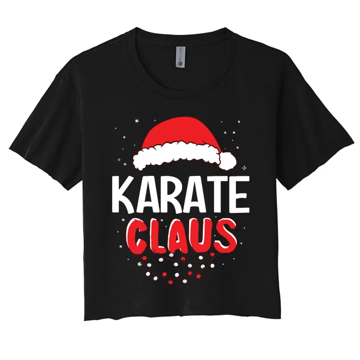 Karate Santa Claus Christmas Matching Costume Women's Crop Top Tee