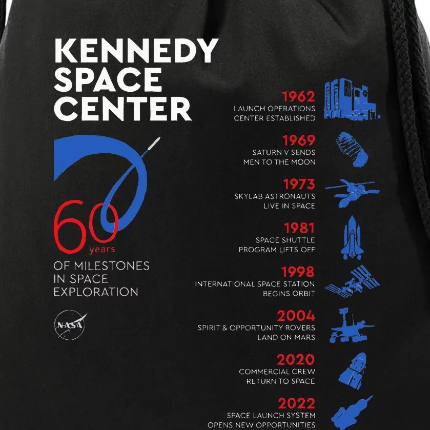 Kennedy Space Center 60th Anniversary Educational Drawstring Bag