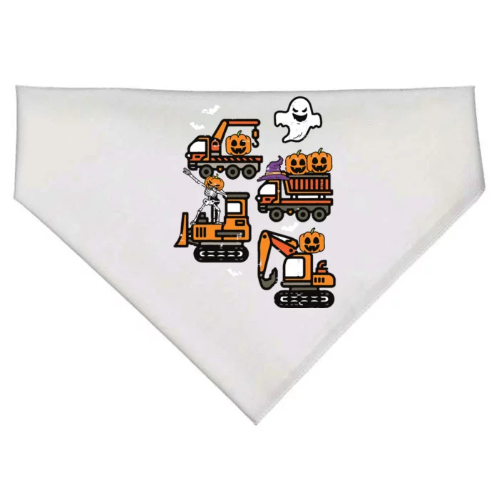 Kids Spooky Construction Trucks Halloween Costume Boy USA-Made Doggie Bandana