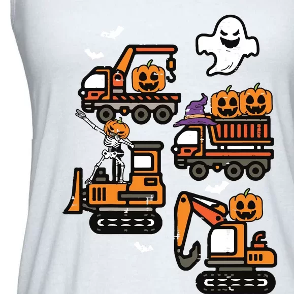 Kids Spooky Construction Trucks Halloween Costume Boy Ladies Essential Flowy Tank