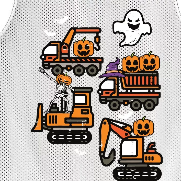 Kids Spooky Construction Trucks Halloween Costume Boy Mesh Reversible Basketball Jersey Tank