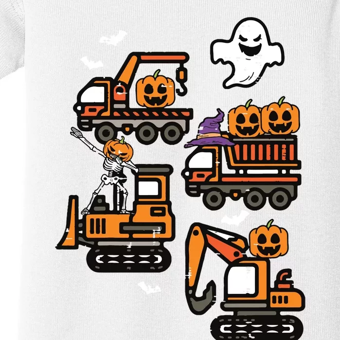 Kids Spooky Construction Trucks Halloween Costume Boy Baby Bodysuit