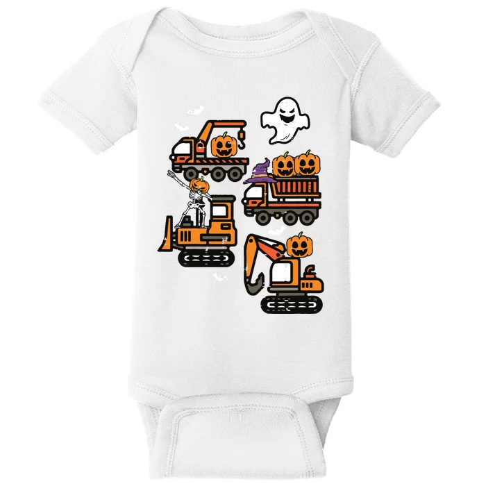 Kids Spooky Construction Trucks Halloween Costume Boy Baby Bodysuit