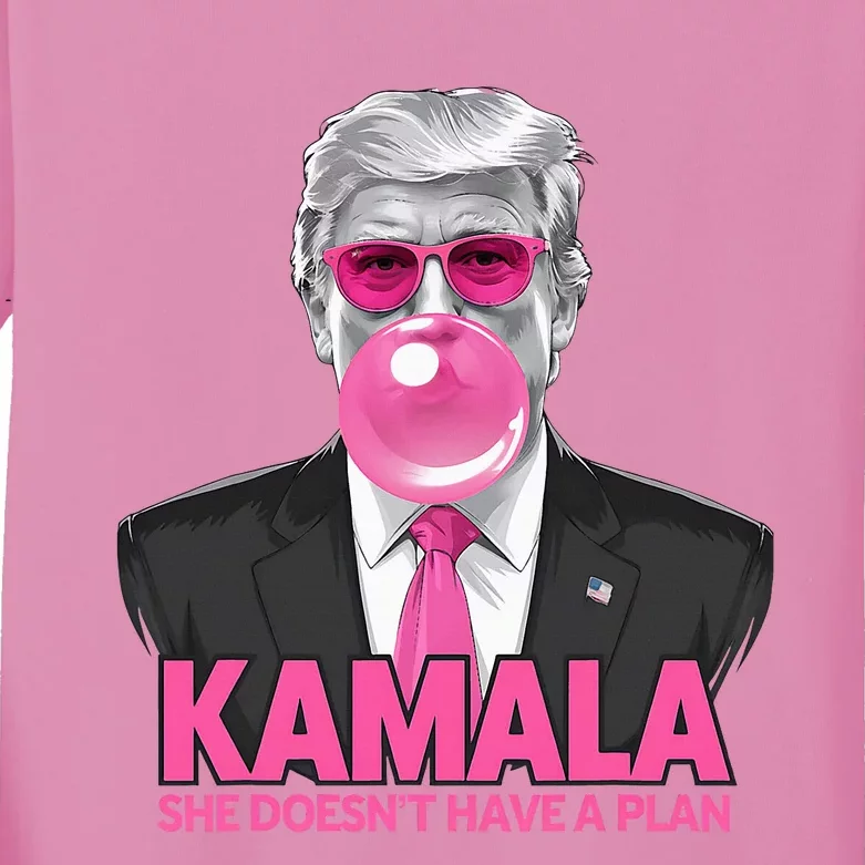 Kamala She Doesn’T Have A Plan Donald Trump Kids Long Sleeve Shirt