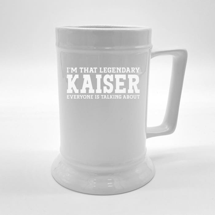 Kaiser Surname Funny Team Family Last Name Kaiser Front & Back Beer Stein