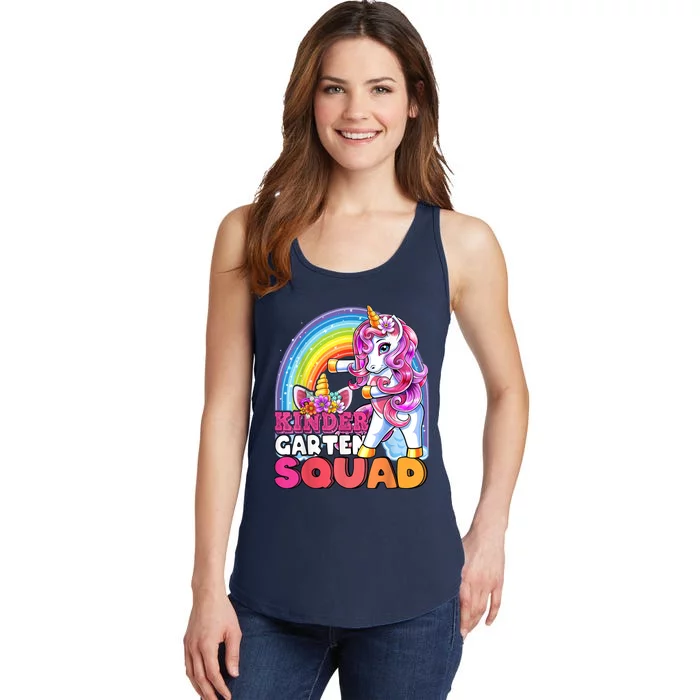 Kindergarten Squad Flossing Unicorn Back To School Ladies Essential Tank