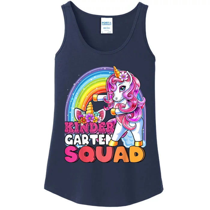 Kindergarten Squad Flossing Unicorn Back To School Ladies Essential Tank