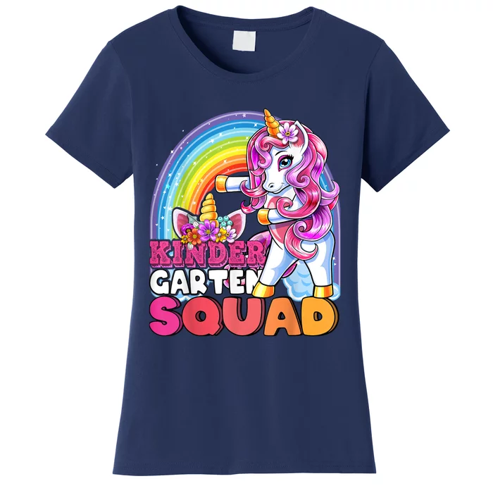 Kindergarten Squad Flossing Unicorn Back To School Women's T-Shirt