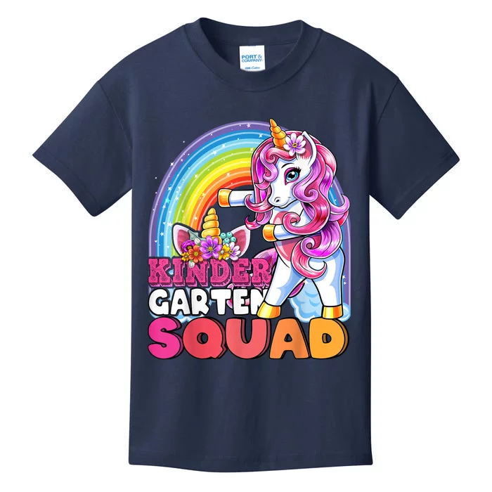 Kindergarten Squad Flossing Unicorn Back To School Kids T-Shirt