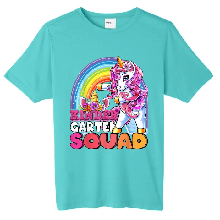 Kindergarten Squad Flossing Unicorn Back To School ChromaSoft Performance T-Shirt