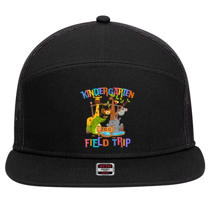 Kindergarten School Field Day Trip Squad 2024 Zoo Animal 7 Panel Mesh Trucker Snapback Hat