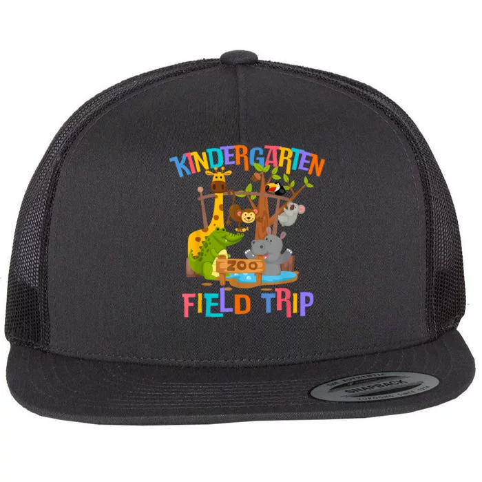 Kindergarten School Field Day Trip Squad 2024 Zoo Animal Flat Bill Trucker Hat