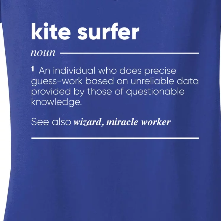 Kite Surfer Funny Definition Gift Women's V-Neck T-Shirt