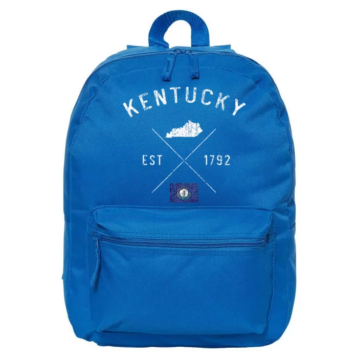 Kentucky State Flag And Year Distressed. 16 in Basic Backpack