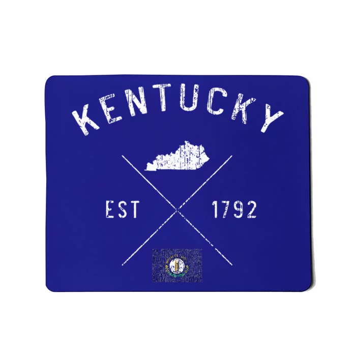 Kentucky State Flag And Year Distressed. Mousepad