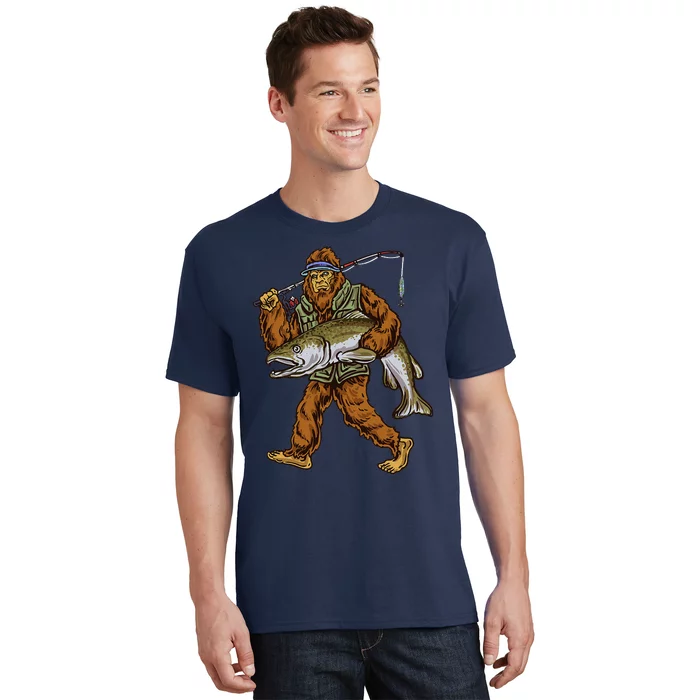 King Salmon Fishing Trout Hunting Bigfoot Fishermen T-Shirt