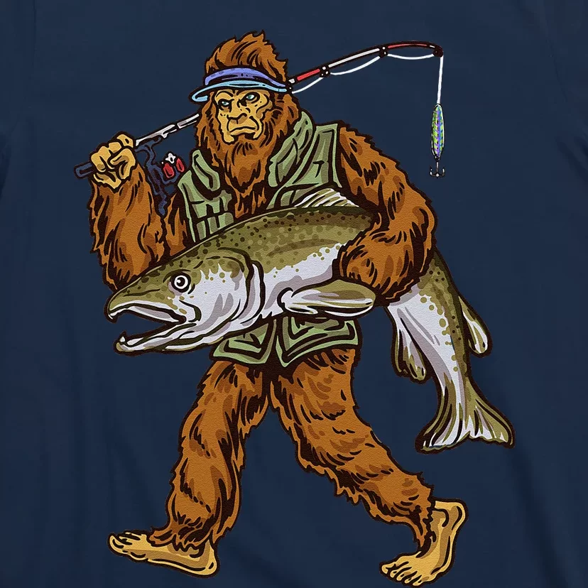 King Salmon Fishing Trout Hunting Bigfoot Fishermen T-Shirt