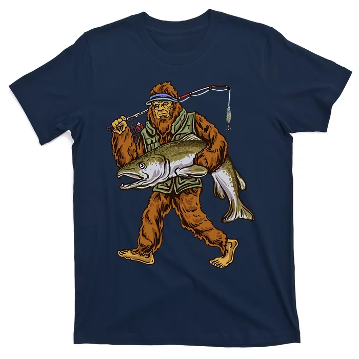 King Salmon Fishing Trout Hunting Bigfoot Fishermen T-Shirt