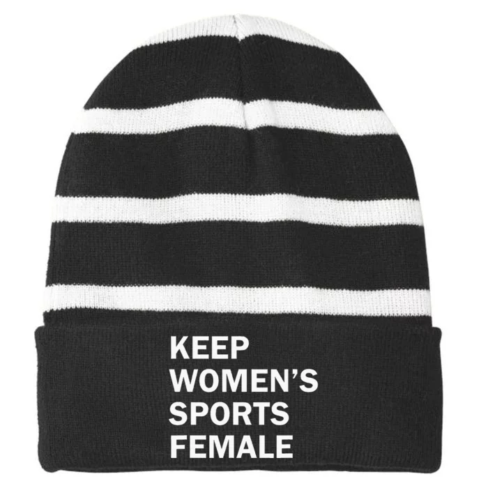 Keep Sports Female Striped Beanie with Solid Band