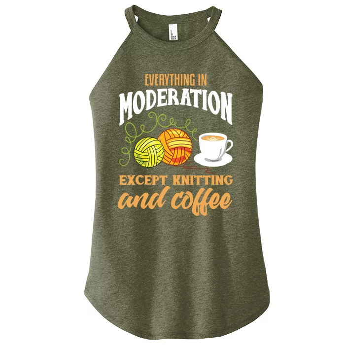 Knitting Shirts Funny Coffee Lover Quote Knitting Lover Women’s Perfect Tri Rocker Tank