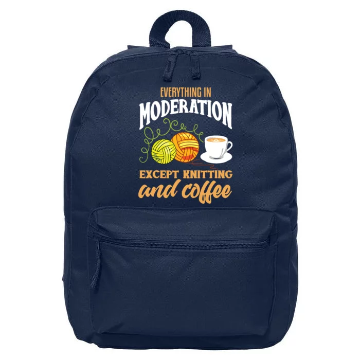 Knitting Shirts Funny Coffee Lover Quote Knitting Lover 16 in Basic Backpack