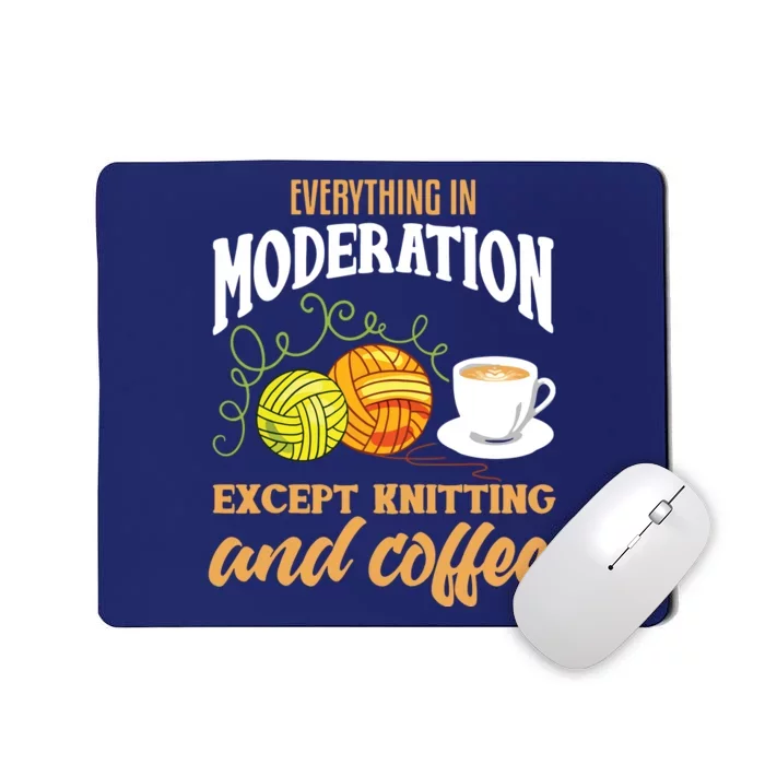 Knitting Shirts Funny Coffee Lover Quote Knitting Lover Mousepad