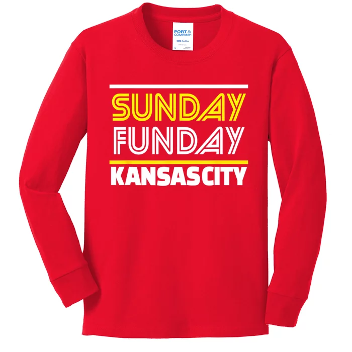 KC Sunday Funday Kansas City Sunday Funday Kids Long Sleeve Shirt