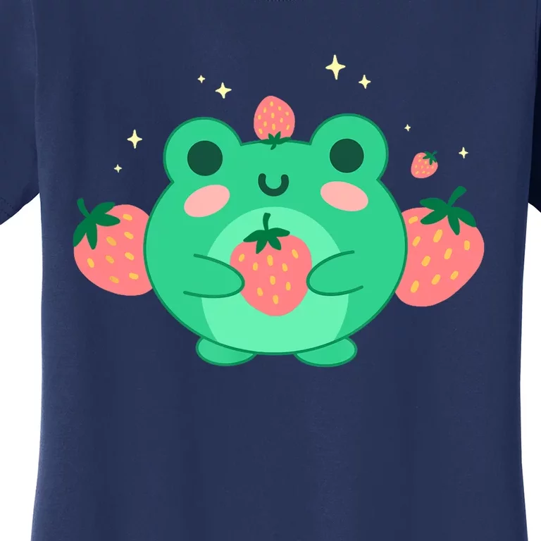 Kawaii Strawberry Frog Cute Retro Japanese Aesthetic Women's T-Shirt