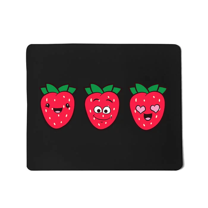 Kawaii Strawberry Fruit Cute Strawberries Mousepad