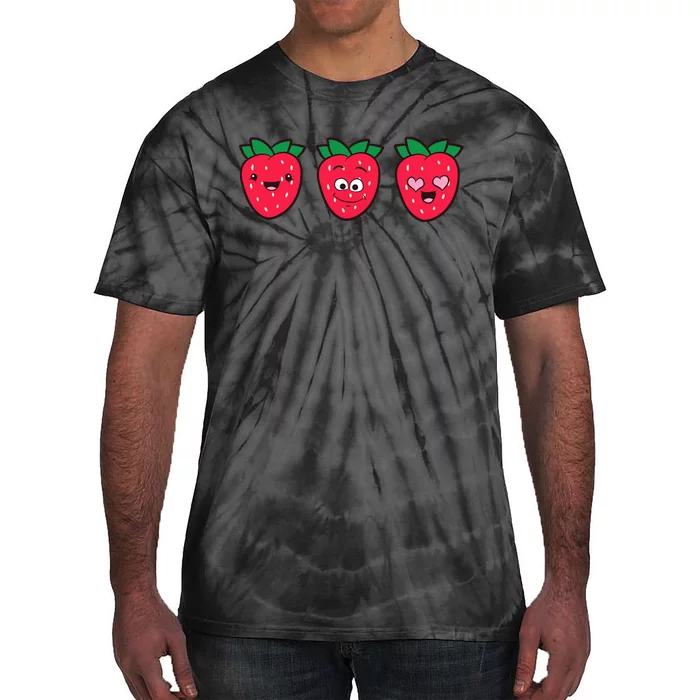 Kawaii Strawberry Fruit Cute Strawberries Tie-Dye T-Shirt