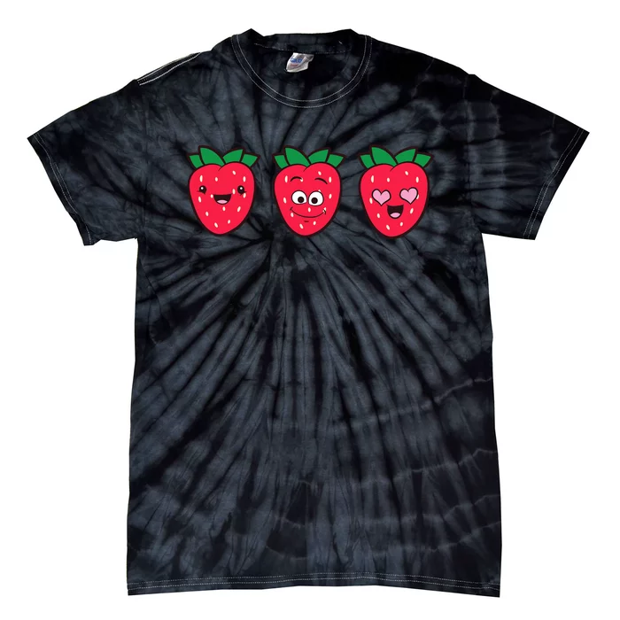 Kawaii Strawberry Fruit Cute Strawberries Tie-Dye T-Shirt