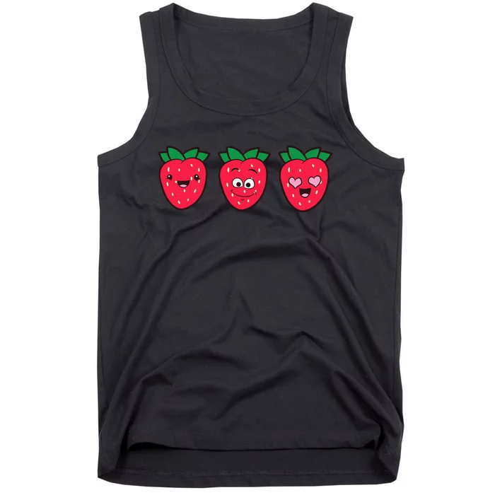 Kawaii Strawberry Fruit Cute Strawberries Tank Top