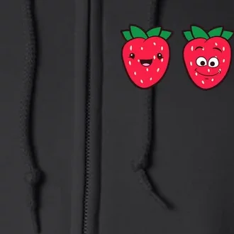 Kawaii Strawberry Fruit Cute Strawberries Full Zip Hoodie