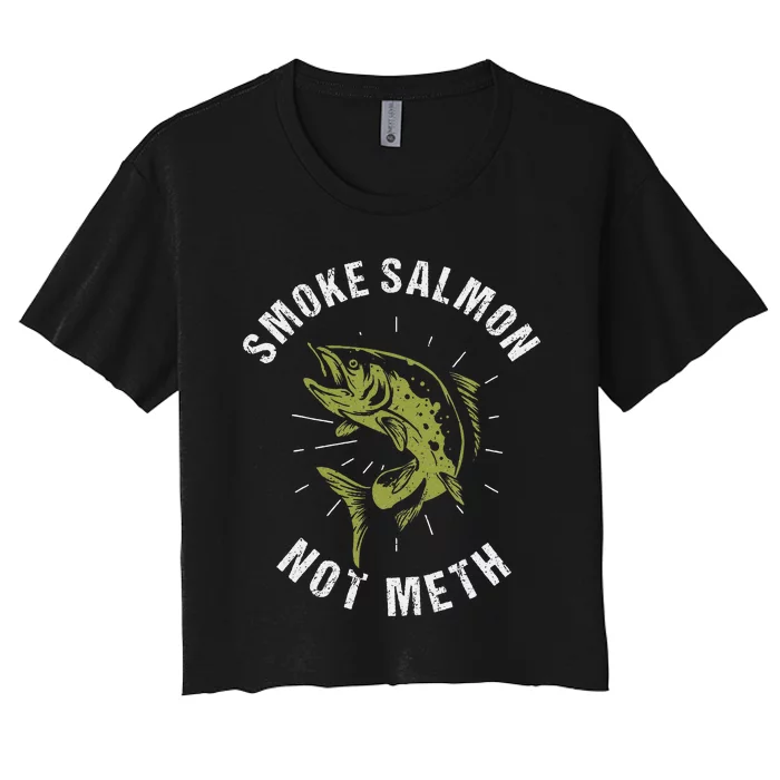 King Salmon Fishing Fisherman Women's Crop Top Tee