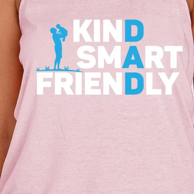 Kind Smart Friendly Dad Papa Best Daddy Ever Fathers Day Cute Gift Women's Knotted Racerback Tank